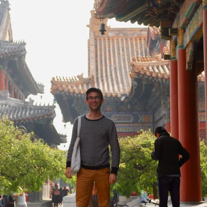 Photo of Michael Collins on a street in China